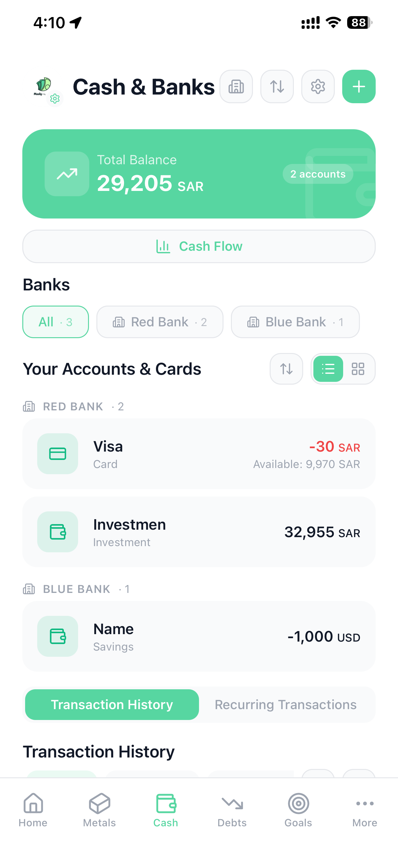 Cash & Banks